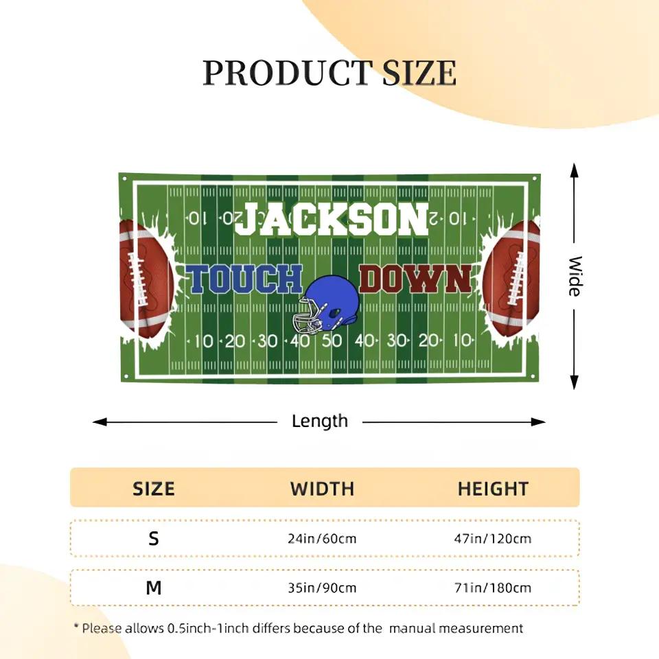 Custom Football Themed Banners - Personalized Football Banner - Gift For The Player,Sports Enthusiasts