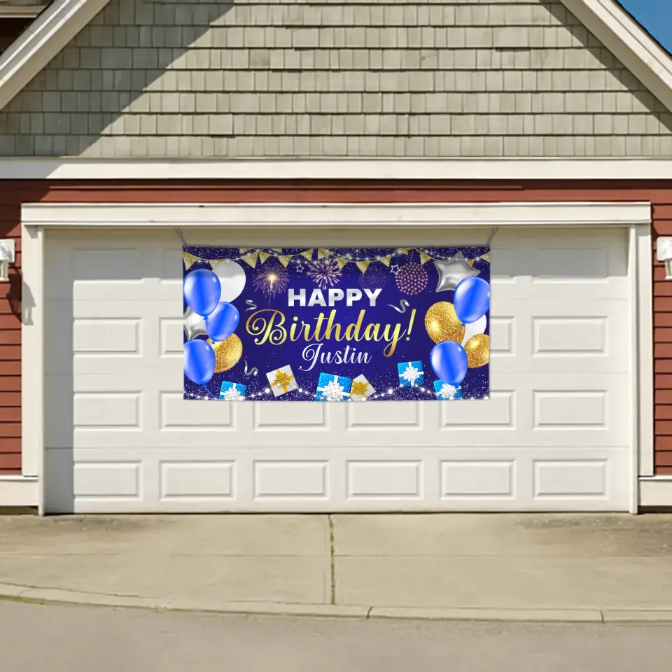 Happy Birthday Backdrop Banner - Personalised Party Banner - Gift For Birthday Person