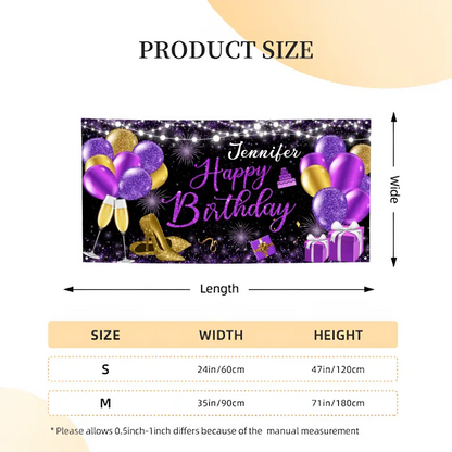 Happy Birthday - Personalised Firework Banner - Gift For Birthday Person,Party