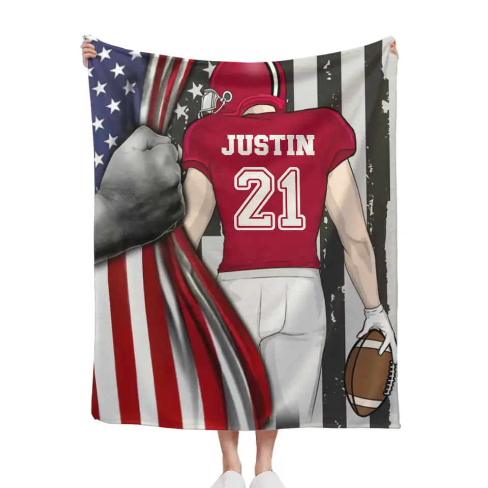 Football Tide - Personalised Footballer American Blanket - Gifts for Football Enthusiasts,Players