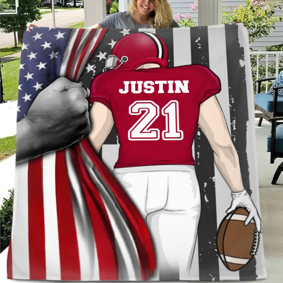 Football Tide - Personalised Footballer American Blanket - Gifts for Football Enthusiasts,Players