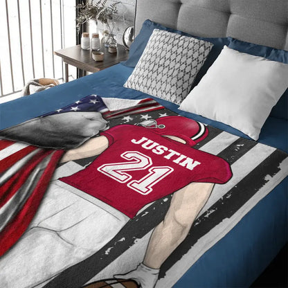 Football Tide - Personalised Footballer American Blanket - Gifts for Football Enthusiasts,Players