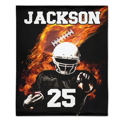 Football Player - Blankets Personalised Name And Number - Gifts for Football Players,Fans