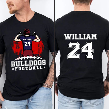 American Football - Personalised Character, Team Name, Name And Number T-shirt - A Gift for Football Players,Lovers