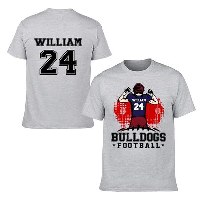 American Football - Personalised Character, Team Name, Name And Number T-shirt - A Gift for Football Players,Lovers