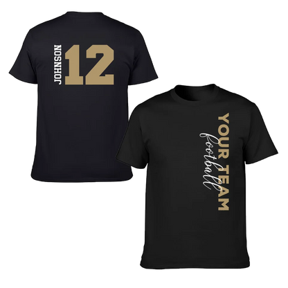 Game Day - Personalised Name And Number 2 Sided T-Shirt - A Gift For Football Supporters,Players