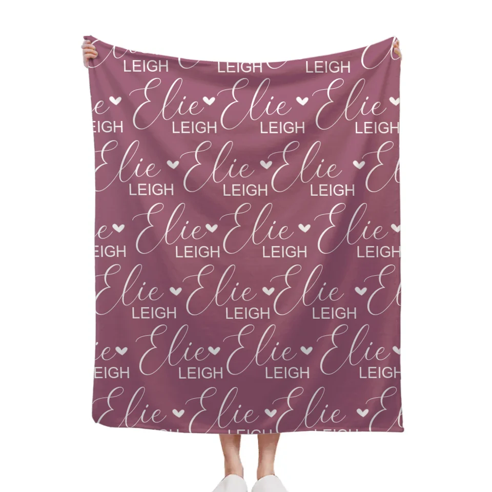 Heart Shaped Child Name Blanket Personalized Heart Shaped Blanket