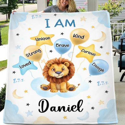 Cute Animal - Personalised Blanket With Name And Animal Print - A Gift For Family,Kids,Newborn