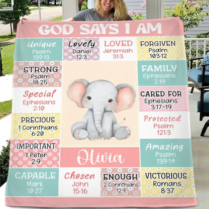 Animal Custom Pattern Blanket - Personalised Name And Cartoon Animal Stickers Blanket - A Gift For Child,Newborn,Baby