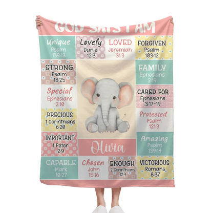 Animal Custom Pattern Blanket - Personalised Name And Cartoon Animal Stickers Blanket - A Gift For Child,Newborn,Baby