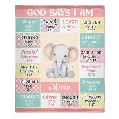 Animal Custom Pattern Blanket - Personalised Name And Cartoon Animal Stickers Blanket - A Gift For Child,Newborn,Baby