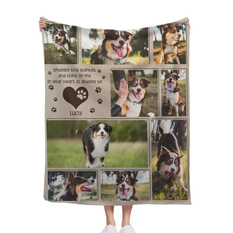 Custom Pet Photo Blanket - Personalized Pet Photo and Name Memorial Blanket - A Memorial Gift For Pet lovers,Pet Owners