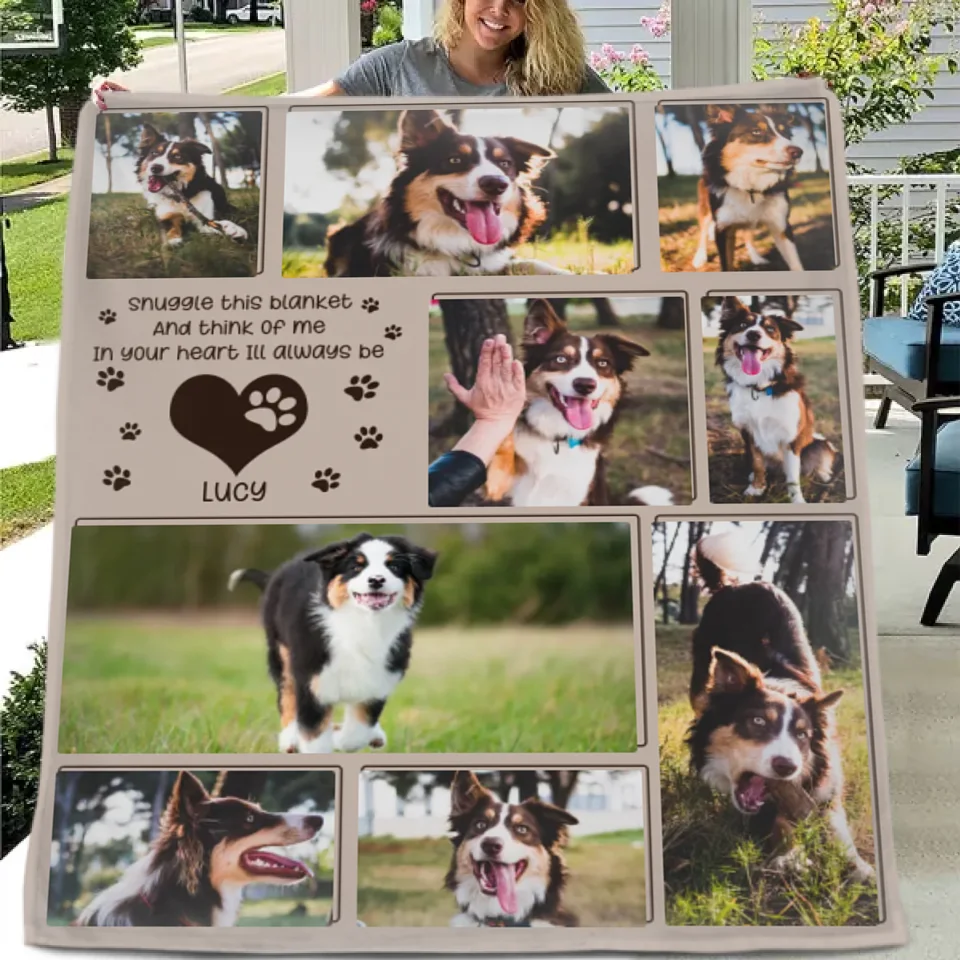 Custom Pet Photo Blanket - Personalized Pet Photo and Name Memorial Blanket - A Memorial Gift For Pet lovers,Pet Owners