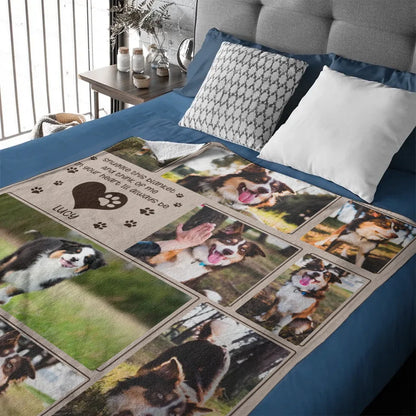 Custom Pet Photo Blanket - Personalized Pet Photo and Name Memorial Blanket - A Memorial Gift For Pet lovers,Pet Owners