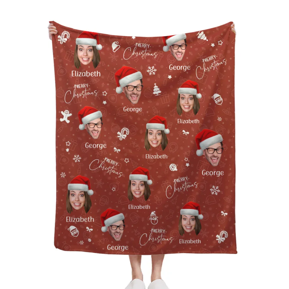 Custom Photo Joy Of Christmas Is Family - Family Personalized Custom Blanket - Christmas Gift For Family Members