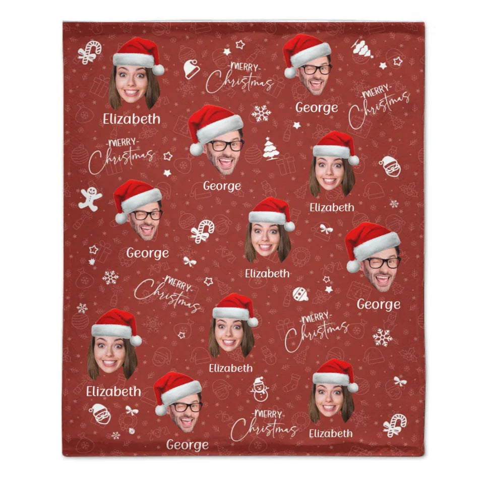 Custom Photo Joy Of Christmas Is Family - Family Personalized Custom Blanket - Christmas Gift For Family Members