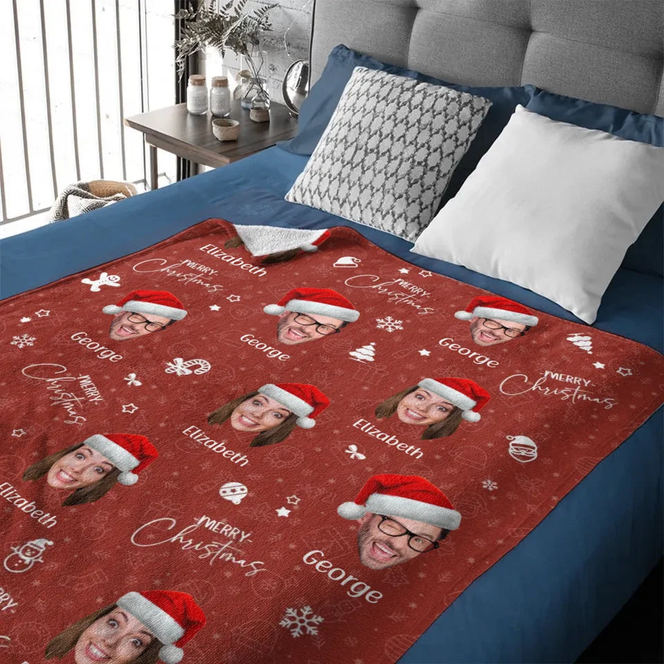 Custom Photo Joy Of Christmas Is Family - Family Personalized Custom Blanket - Christmas Gift For Family Members