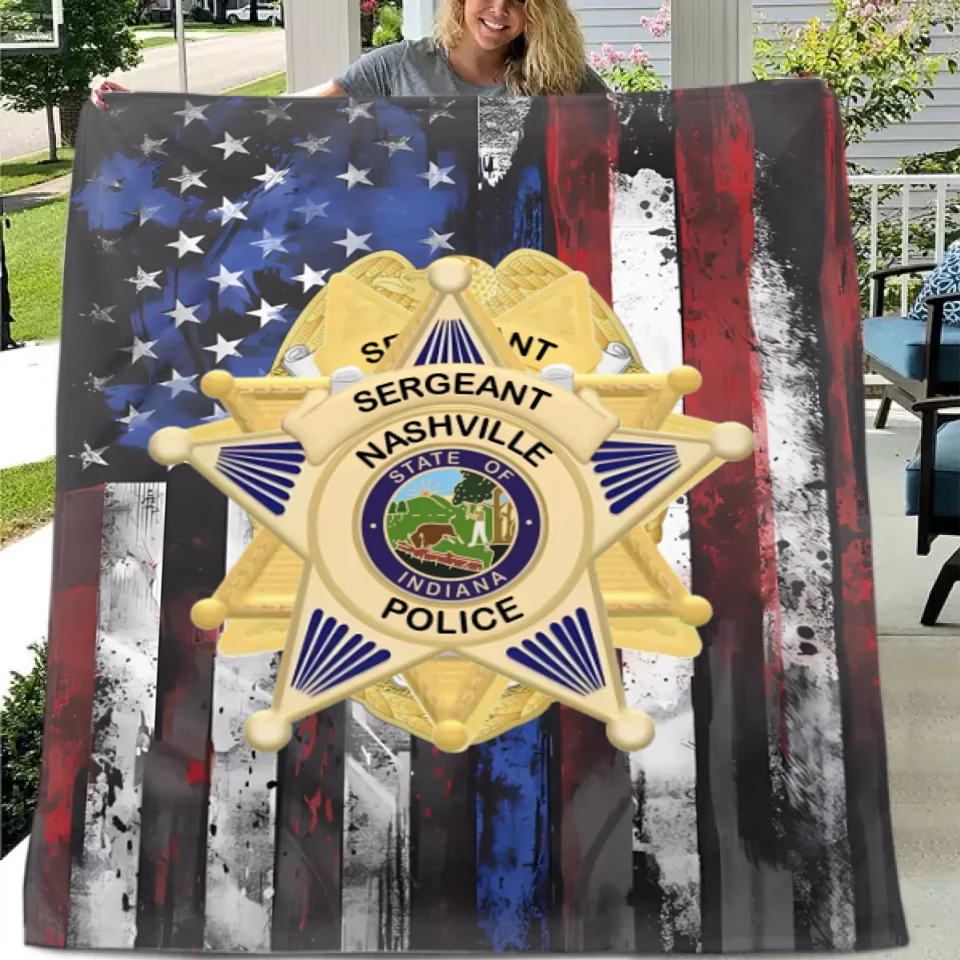 Police Badge Personalized Blanket