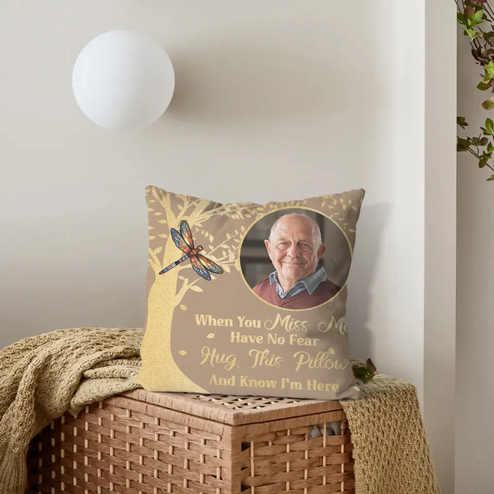 Photo Customized Memorial Pillow - Personalized photo And Bird Print Soft Pillow - A Gift For Friend,Family