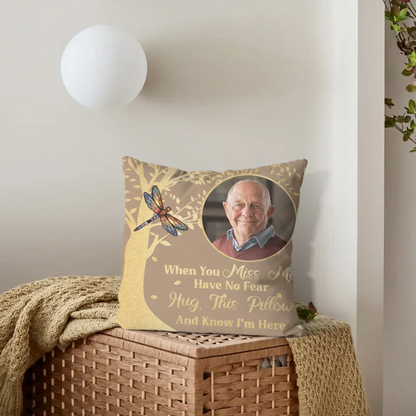 Photo Customized Memorial Pillow - Personalized photo And Bird Print Soft Pillow - A Gift For Friend,Family