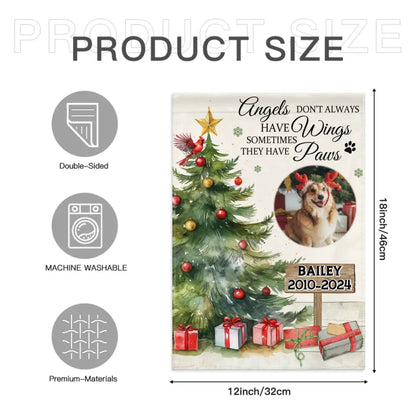 Christmas Custom Pet Memorial Garden Decorations - Personalized Pet Photos and Names Christmas Themed Garden Flags - Christmas Gifts For Pet Owners,Pet Lovers