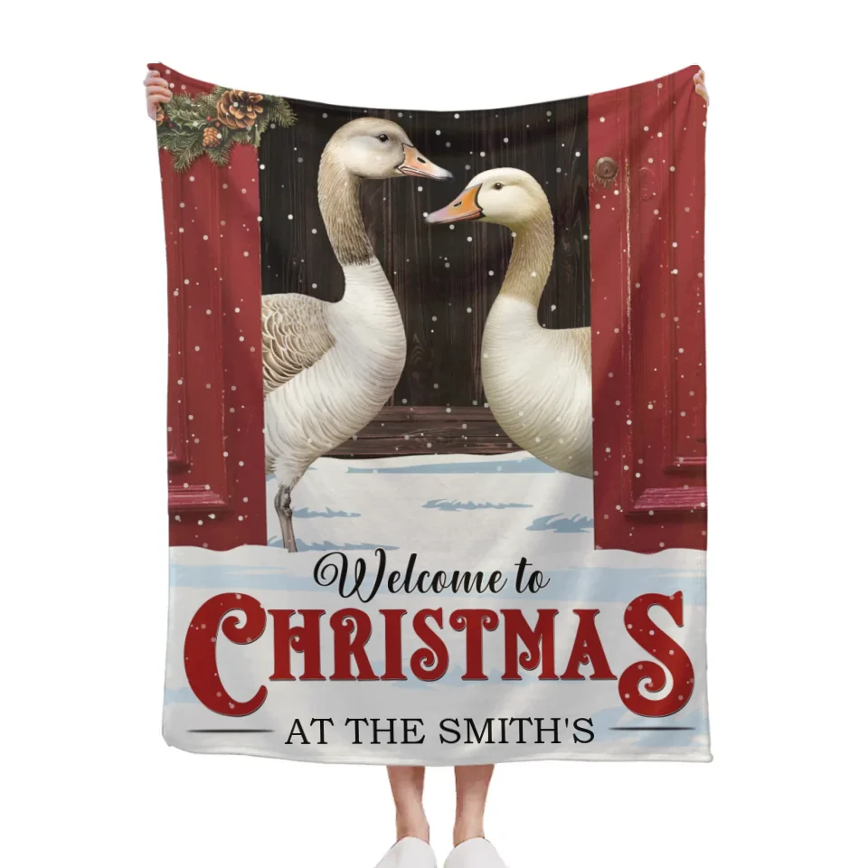 Farmhouse Christmas Gifts Custom Surname Personalized Blankets - Christmas Gifts for the Family