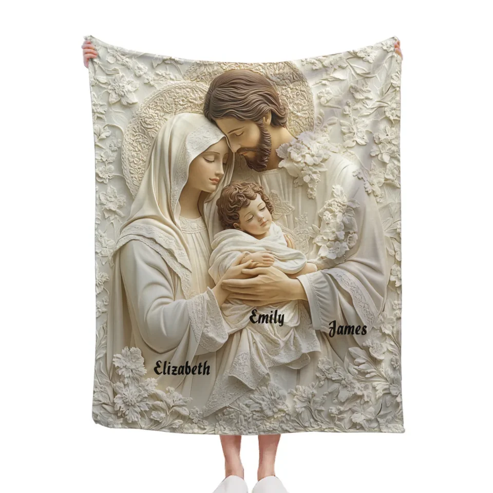 Holly Family - Christian Name Custom Personalized Blanket - Gifts for Christians