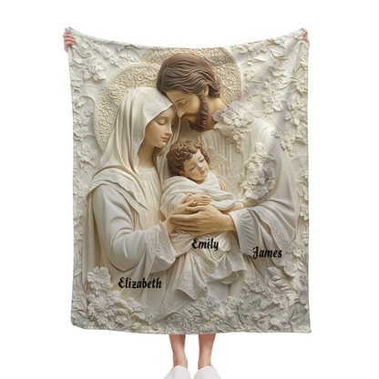 Holly Family - Christian Name Custom Personalized Blanket - Gifts for Christians