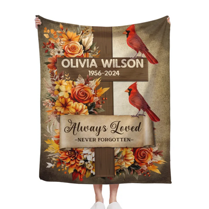 Memorial Gift Customization - Personalized Name And Birth-Death Memorial Soft Blanket - A Gift For Friends,Family