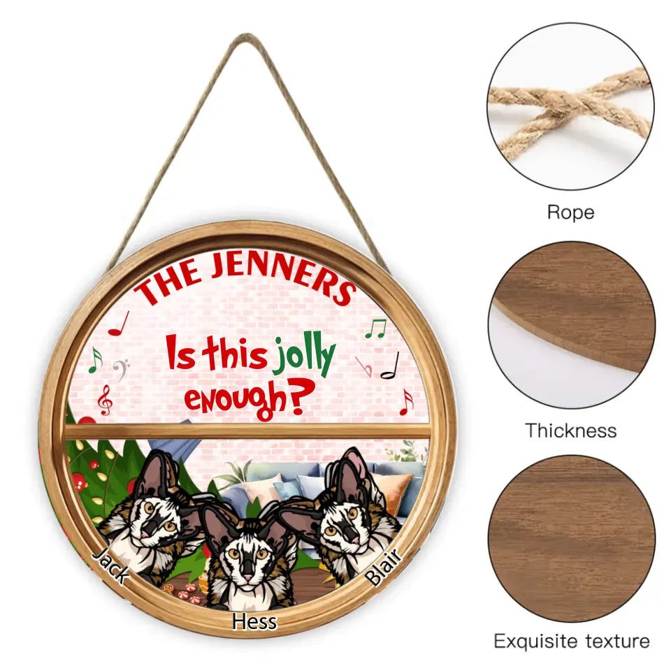 Joyful enough? - Personalized Christmas Round Wooden Sign - Christmas Gifts