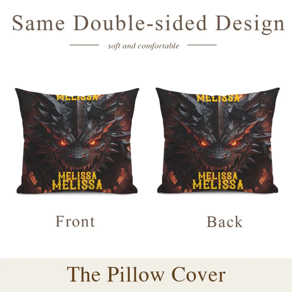 Love Dragon - Personalized Dragon Pillow Cover