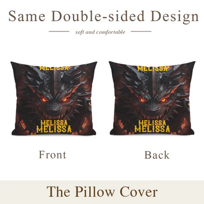 Love Dragon - Personalized Dragon Pillow Cover