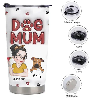 Cute Dog Mom - Personalized Custom 3D Inflatable Thermal Mug - Pet Lover Gifts