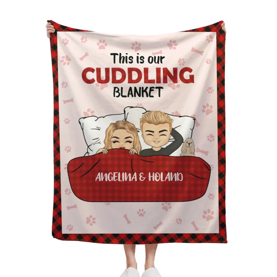 Customized Blankets For Couples And Pets - Personalized Cozy Cartoon Character and Pet Soft Flannel Memorial Blanket - A Gift For Family,Couple's other half