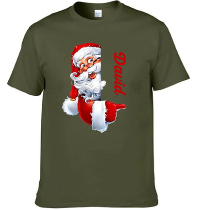 Santa Claus Pattern Customized Clothing - Couple's T-shirts With Personalized Names, Group Apparel, Family Apparel - A Gift For Friend,Family,Other Half