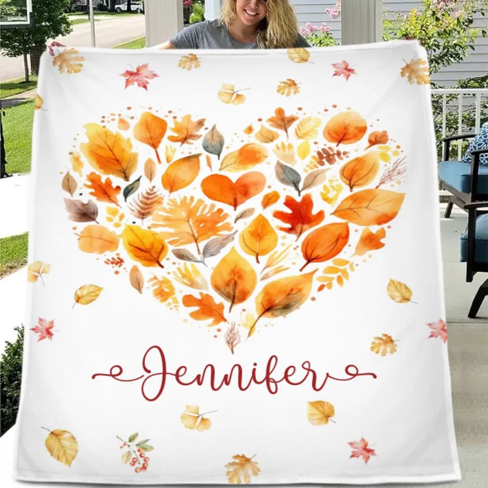 Personalized Name Custom Fall Blanket