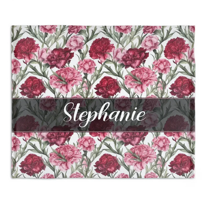 Customized Birthday Flower Blanket - Personalized Name and Floral Flannel Soft Blanket - A Gift For Friend,Ladies