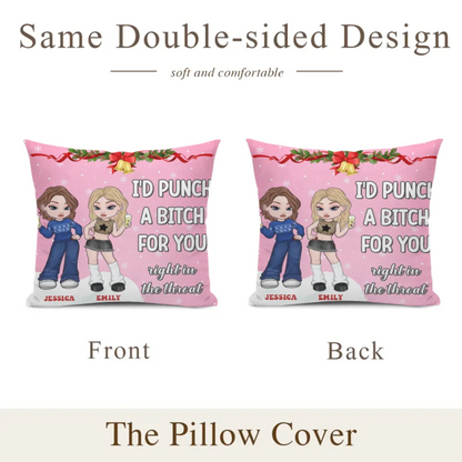 Customized Friendship Pillow - Personalized Name and Friends Character Image Pillow - Christmas Gift For Best Friends, BFF, Sisters