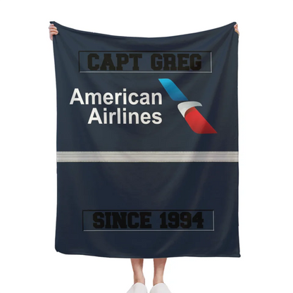 Pilot Blanket, Custom Rating and Airline Logo Blanket - Gifts for Flying Enthusiasts