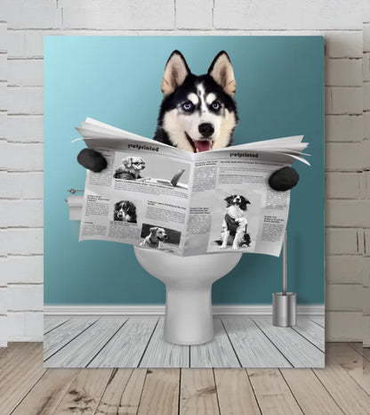 Custom Pet Newspaper Wall Art - Personalized Pet Photo & Background Color, Unframed Canvas, Fun Gift for Pet Owners & Lovers