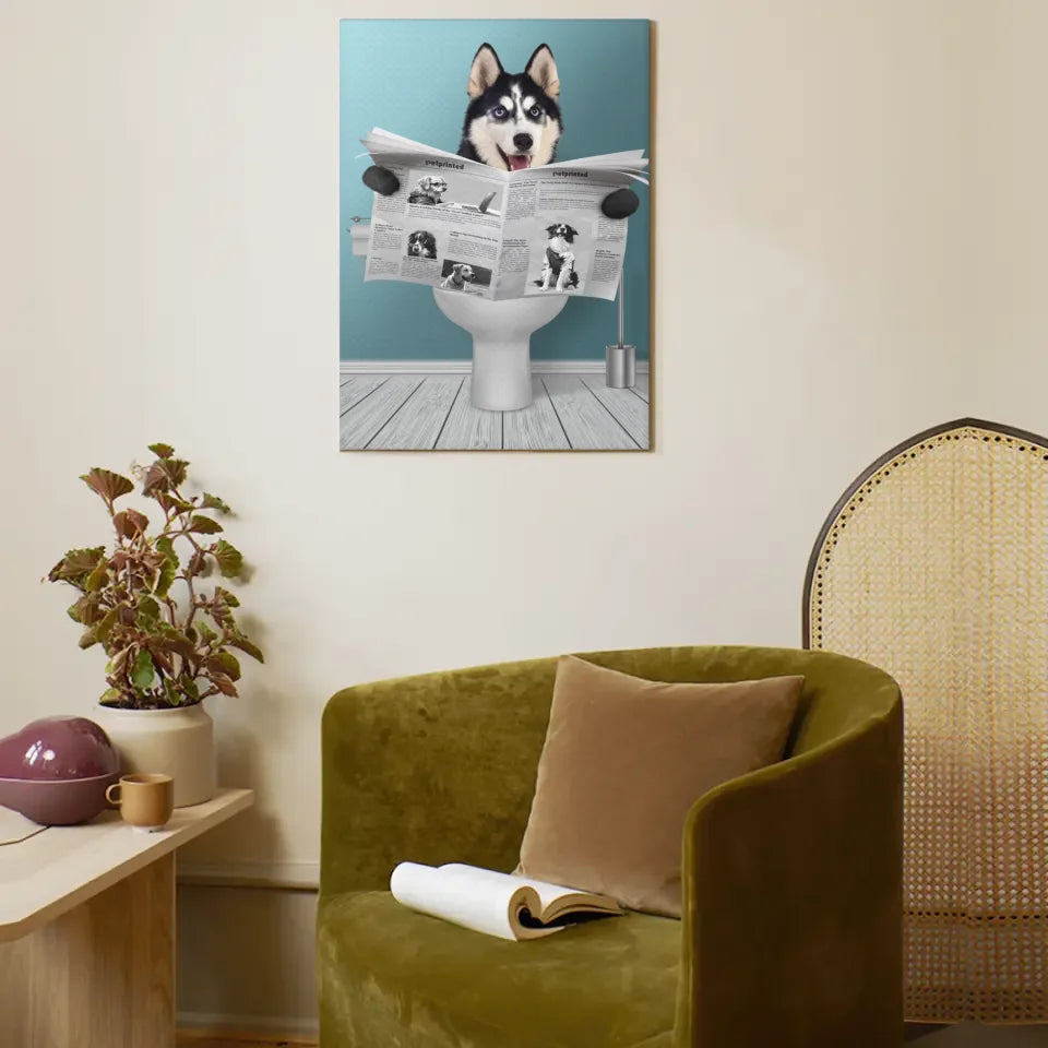 Custom Pet Newspaper Wall Art - Personalized Pet Photo & Background Color, Unframed Canvas, Fun Gift for Pet Owners & Lovers