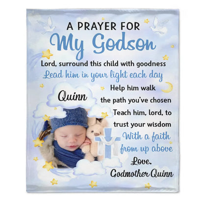 Customized Blanket Gifts for Baby - Personalized Baby Photo And Name Blanket Two Colors To Choose From - A Gift For Grandchildren,New Parents