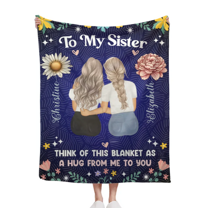 Customized Women's Snuggle Blanket - Memorial Blanket With Personalized Theme,Girls' Cartoon Image,Name And Birthday Flower - A Gift For Mom,Daughter,Sister,BFF