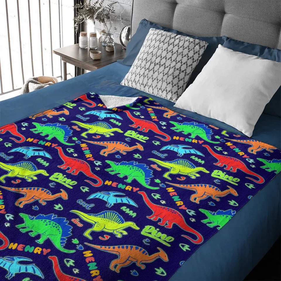 Raaa! Cool Fluorescent Cartoon Dinosaur Blanket - Gift For Kids Who Love Dinosaurs!