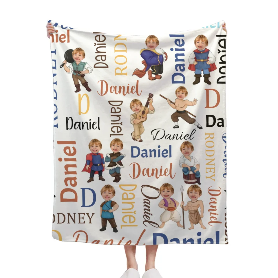 Customised Princess and Prince Blankets - Personalised Name and Photo Children's Blankets - A Gift For Children,Boy,Girl,Grandchildren