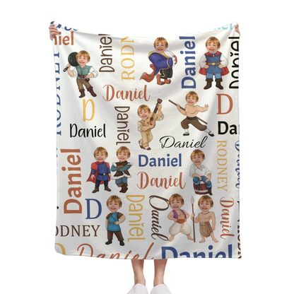 Customised Princess and Prince Blankets - Personalised Name and Photo Children's Blankets - A Gift For Children,Boy,Girl,Grandchildren