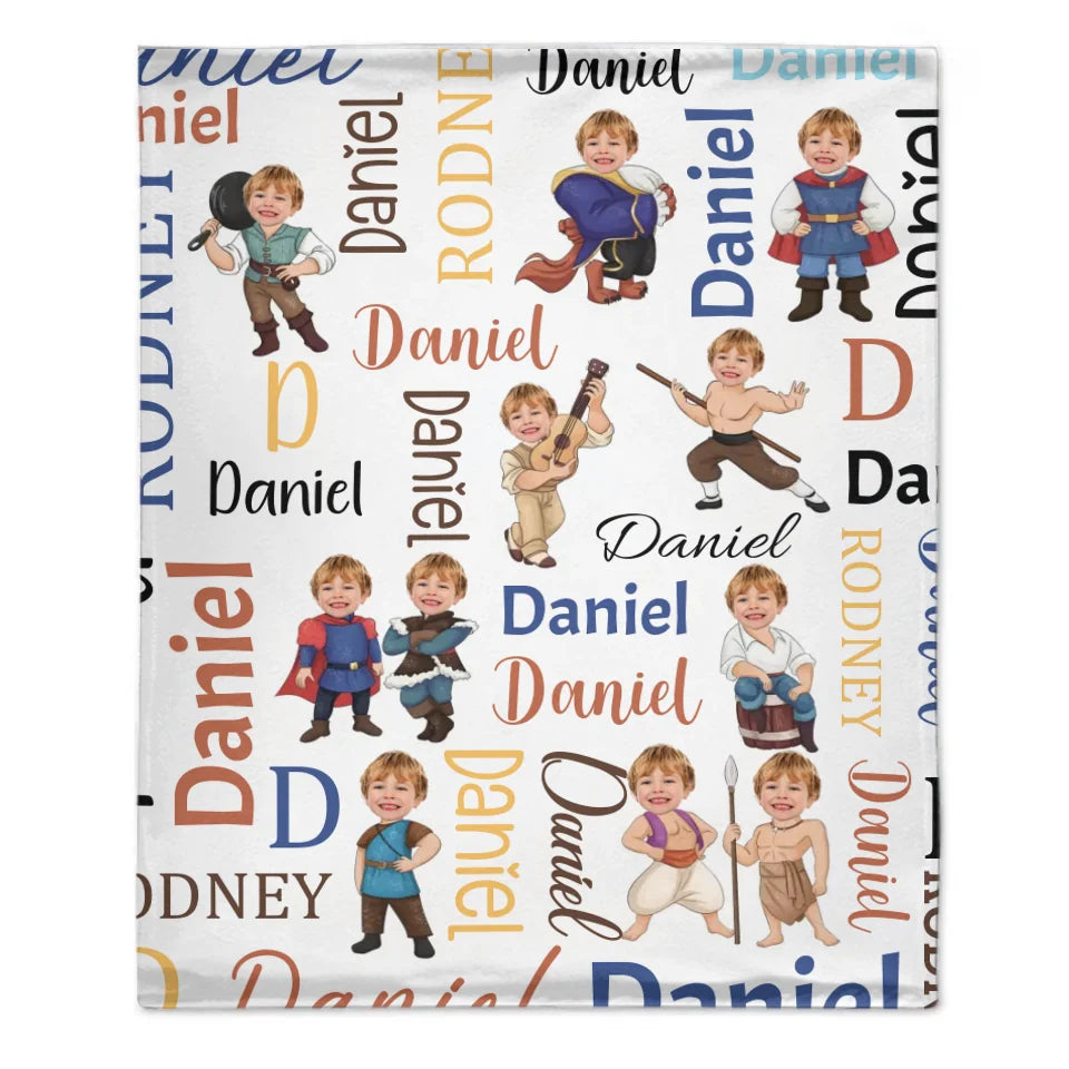 Customised Princess and Prince Blankets - Personalised Name and Photo Children's Blankets - A Gift For Children,Boy,Girl,Grandchildren