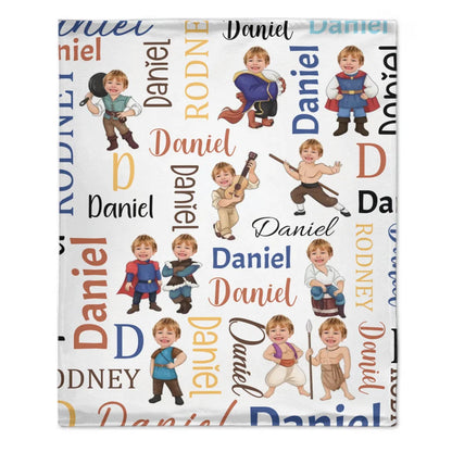 Customised Princess and Prince Blankets - Personalised Name and Photo Children's Blankets - A Gift For Children,Boy,Girl,Grandchildren