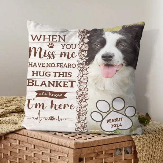 Custom Pet Pillow - Personalised Commemorative Pillow with Pet's Photo,Name and Year - A Gift For Pet Owners,Pet Lovers