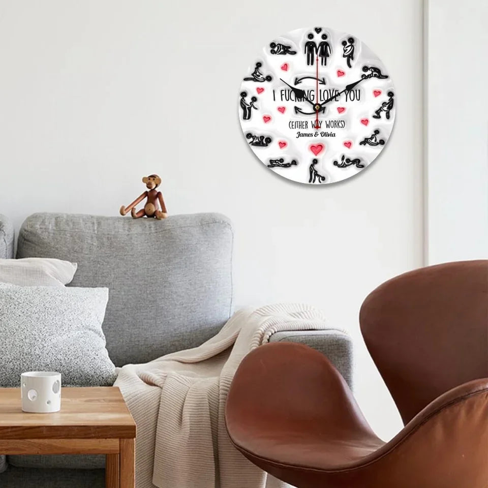 I Love You - Personalized Wall Clock for Couple - Valentine's Day Gift for Your Love